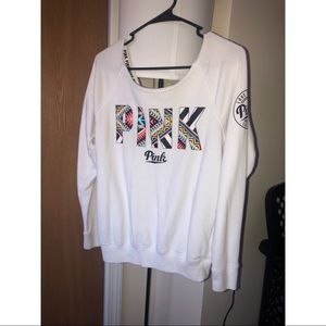 VS Pink Off the Shoulder Sweatshirt